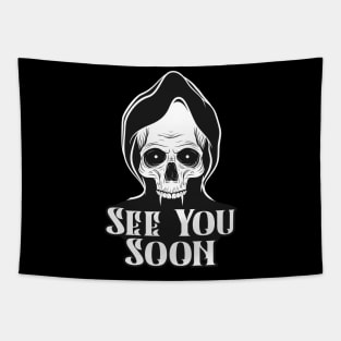 Death Grim Reaper Black Humor Joke Dead Tapestry