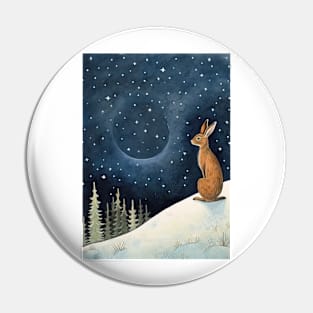 Moonlit Reverie: The Hare's Serenity Pin