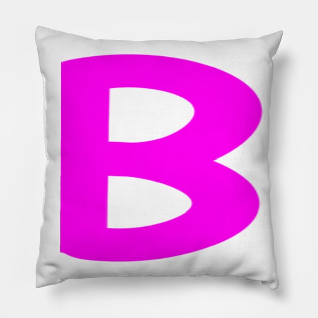 Letter B Pink Pillow by AdrianaCasares