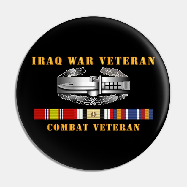 Iraq War Veteran - Combat Action Badge w CAB IRAQ  SVC Pin by twix123844