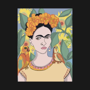 Frida Kahlo with Parrots T-Shirt