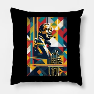 Art Deco Louie Armstrong Pillow