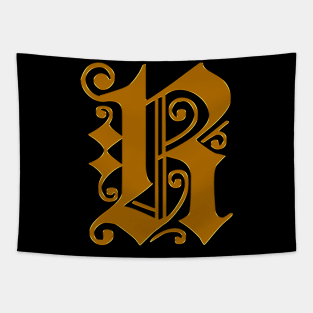 Golden Letter R Tapestry