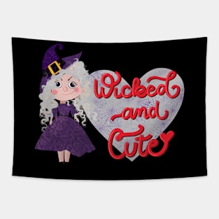 Cute and wicked witch Tapestry