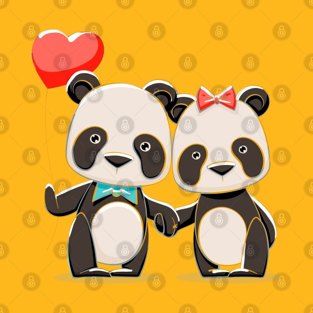 Panda Couple by Mako Design 