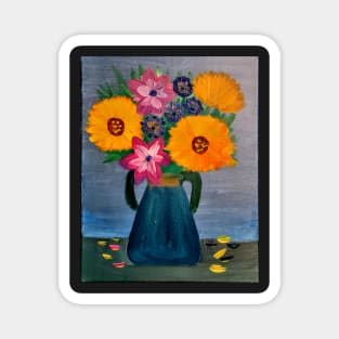 Sunflowers in a vase Magnet