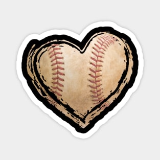 Heart Baseball Magnet