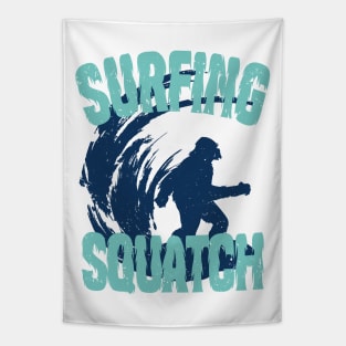 Surfing Squatch Tapestry