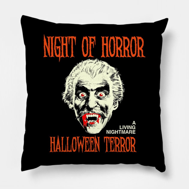 classic night of horror halloween terror Pillow by psninetynine