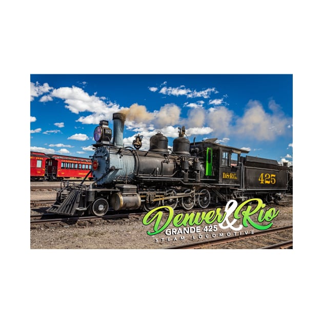 Denver and Rio Grande 425 Steam Locomotive at Antonito Colorado by Gestalt Imagery