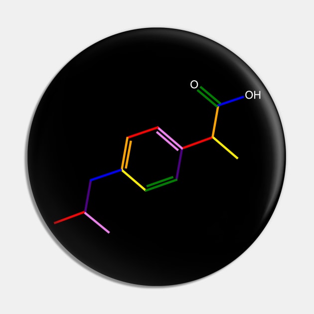 Ibuprofen Molecule Rainbow Chemistry Pin by ChemECool