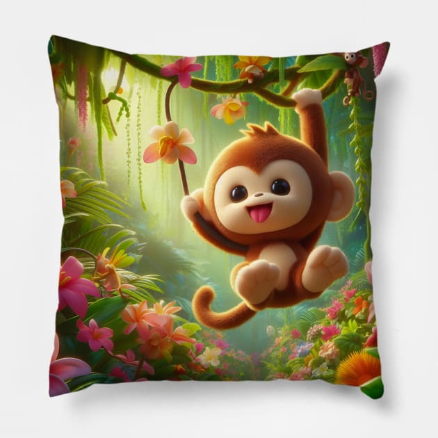 Discover Adorable Baby Cartoon Designs for Your Little Ones - Cute, Tender, and Playful Infant Illustrations! Pillow by insaneLEDP