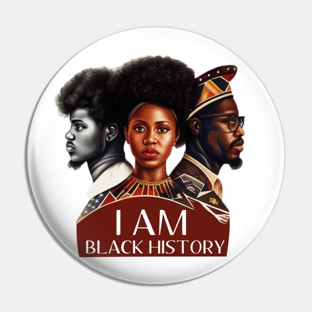 I Am Black History - Black History Month African American Pin by aimed2