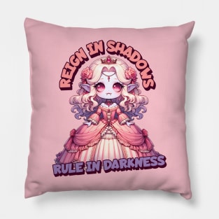 Reign in Shadows, Rule in Darkness Cute Rococo Vampire Pillow
