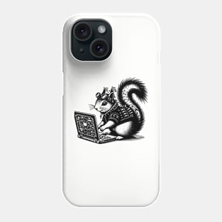 Punk Rock Goth Squirrel on Computer Vintage Style Phone Case