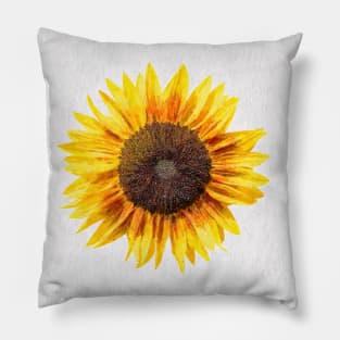 Large single bright Sunflower bloom Pillow