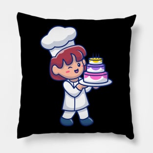 Cute female chef Pillow