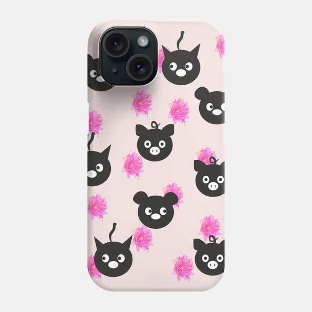 Funny Cat, Pig, Bear Phone Case by Evgeniya