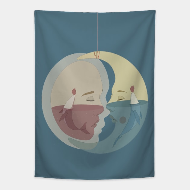 Night Kiss Tapestry by maniacodamore