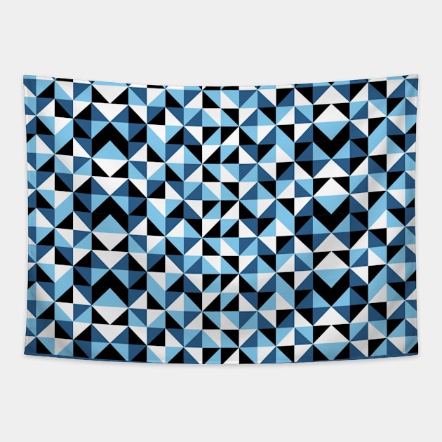 Beautiful clear blue geometric shapes Tapestry by noke pattern