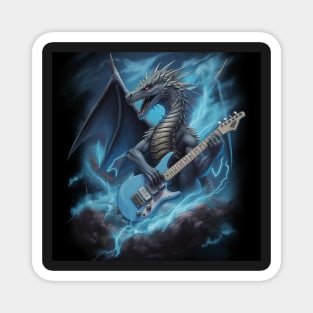 Lightning Dragon Rockin Out Magnet