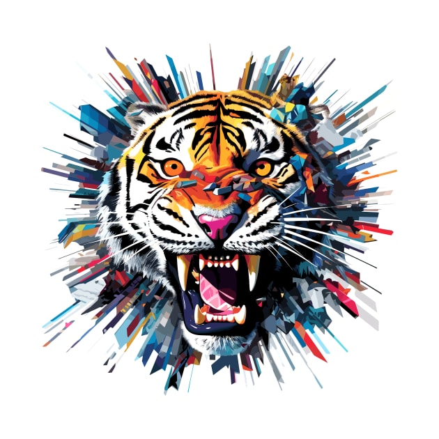 Tiger Animal Freedom World Wildlife Wonder Abstract by Cubebox