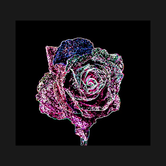 Neon Rose Flower by Mihadom
