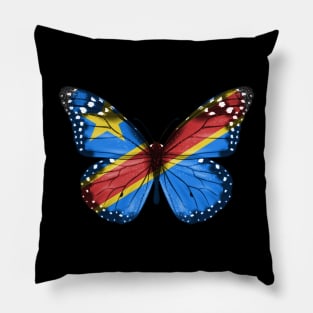 Congolese Flag  Butterfly - Gift for Congolese From Democratic Republic Of Congo Pillow