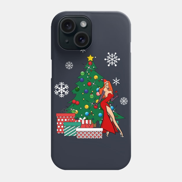 Jessica Rabbit Around The Christmas Tree Phone Case by Nova5