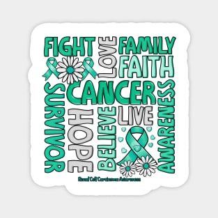 Renal Cell Carcinoma Awareness Awareness - Fight love survivor ribbon Magnet