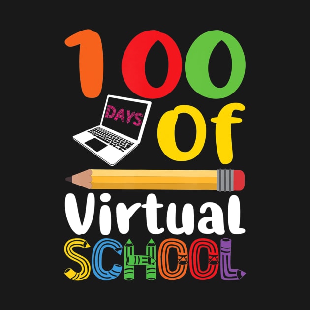 100th Day Of Virtual School Learning Teachers Students Gift by Kellers