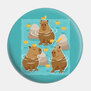 Capybaras Chilling Pin