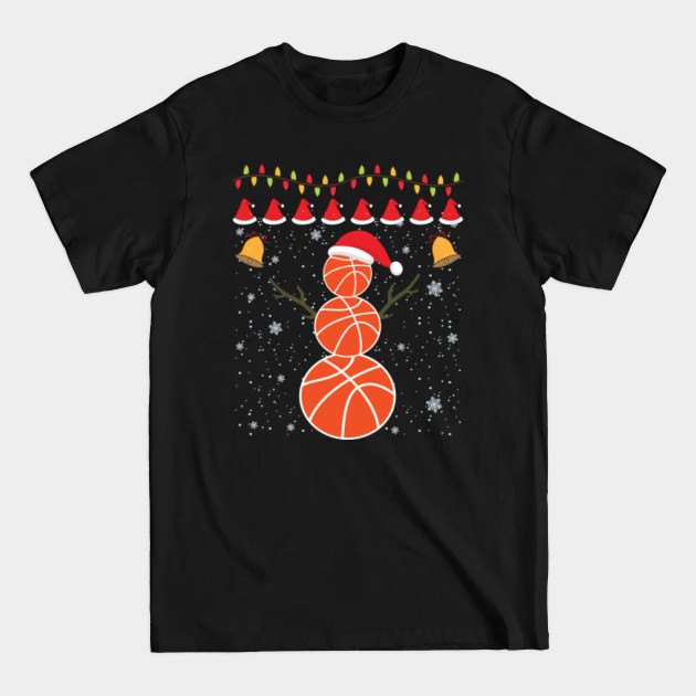 Disover Basketball Funny Snowman Christmas Ornament Xmas Kids Gift - Basketball Christmas - T-Shirt