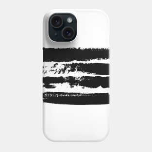 Black brush strokes on white background, monochrome. Print. Phone Case