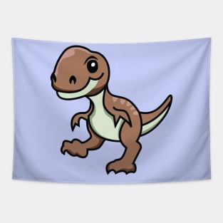 Cute Velociraptor Cartoon Dinosaur Lover Tapestry