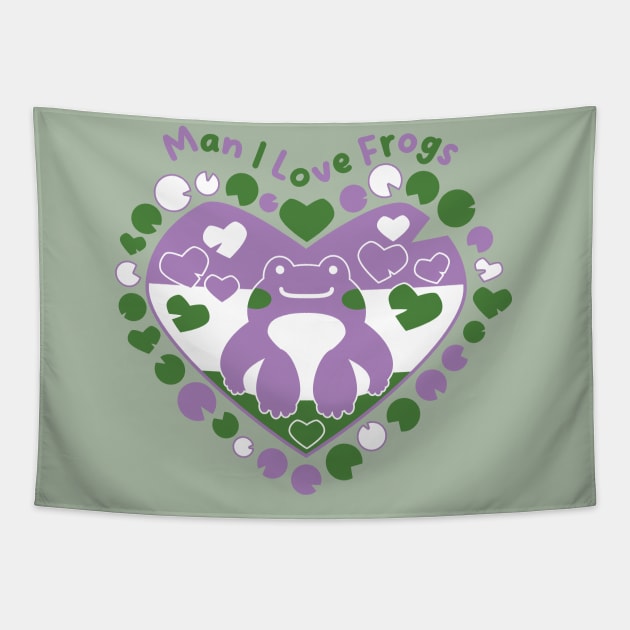 Man I Love Frogs [genderqueer] Tapestry by deadbeatprince typography
