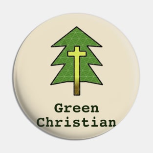 Green Christian Gospel Witness w/ Cross and Tree Pin