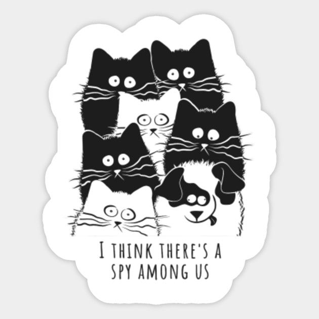 I Think There S A Spy Among Us Black White Cute Cat Cat