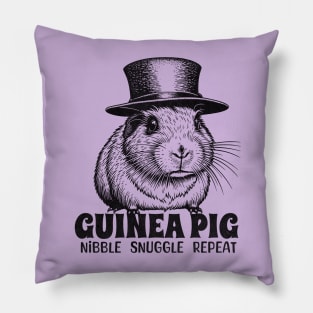 Guinea pig squeaks and snuggly cheeks. Groovy Retro Guineapig design Pillow