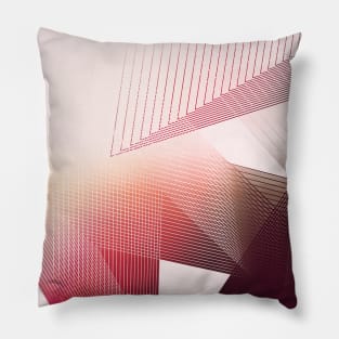 Geometric triangles lineart elegant red Pillow