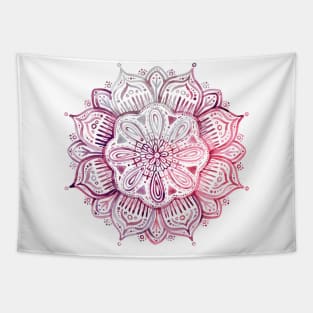 Burgundy Blush Watercolor Mandala Tapestry