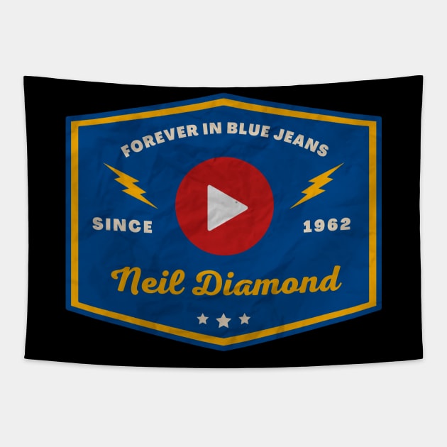 Neil Diamond // Play Button Tapestry by Blue betta