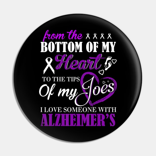 I LOVE SOMEONE WITH ALZHEIMER AWARENESS Gift Pin by thuylinh8