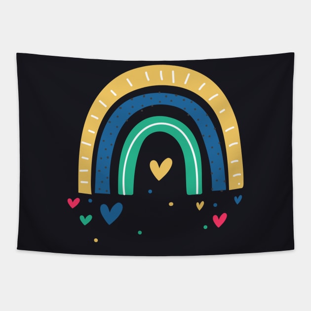 Kids Rainbows AND Hearts Tapestry by Mommag9521