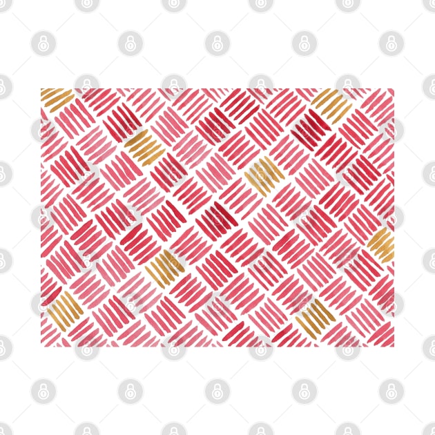 Red and Ochre Basketweave by sallycummingsdesigns