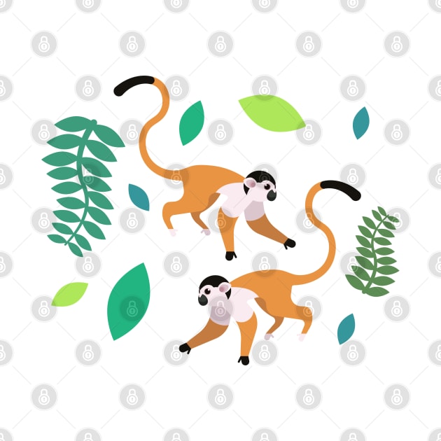 Tití monkey or squirrel monkey by Geramora Design