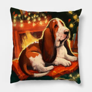 Cute Basset Hound Drawing Pillow