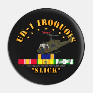UH-1 - Front Oblique  Vietnam - Slick w VN SVC Medals Pin