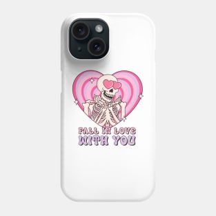 "Fall In Love With You" Skeleton Lover Phone Case