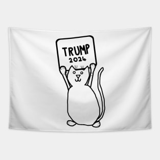 Cute Cat and Trump 2024 Sign Tapestry